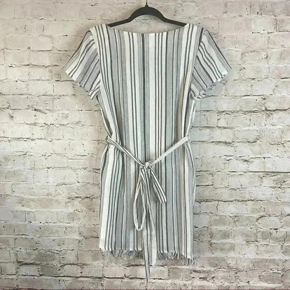 NWT Superdown Women's Small Trina Striped Wrap Dress Frayed Rayon Cotton NEW Sm - Picture 8 of 8